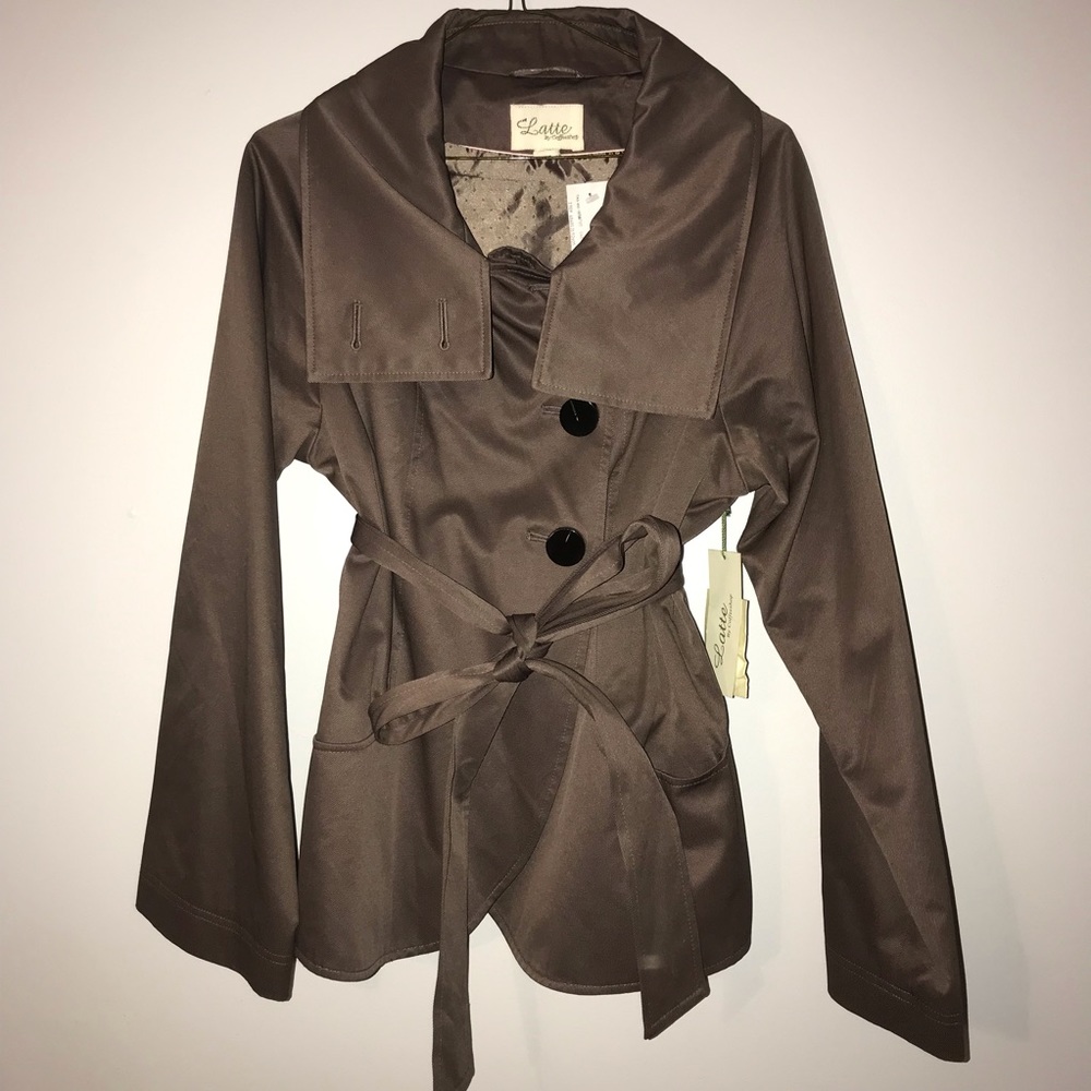 Brown Peacoat Wrap Jacket